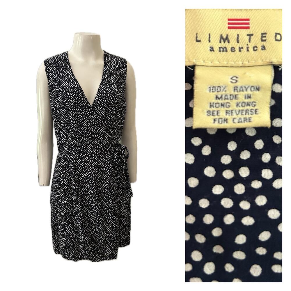 The Limited Navy and White Polka Dot Mini Dress